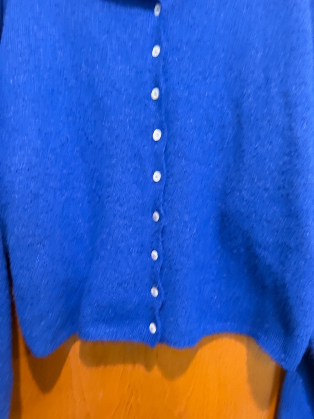 Carly Jean Los Angeles Royal Blue Button-Up Cardigan - Picture 3 of 3